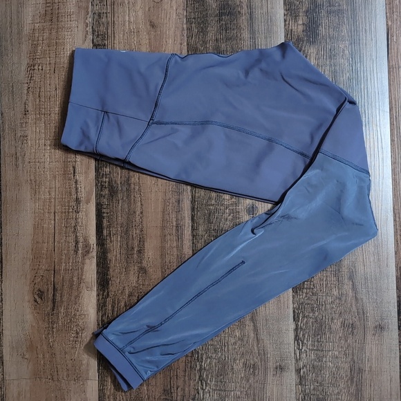 LULULEMON Sculpt It Tight 'Greyvy' (Purple-ish?) Semi-Sheer Panels Hi-Rise Sz 8 - Picture 3 of 12